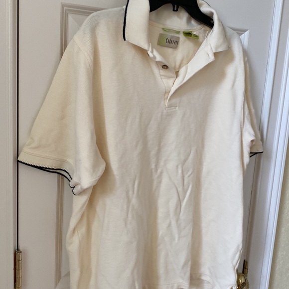 Cubavera men buttoned down tee shirts. Cream with black.Size XL. Thick material - Picture 4 of 8